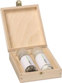 Holzbox mit süßen Mini Mühlen - 2er Set - inkl. individuell gestaltetem Etikett