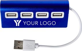 USB-Hub aus Aluminium Leo als Werbeartikel