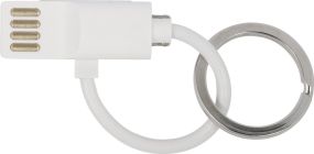 Ladekabel mit USB, USB-C, Lightning Anschluss aus Kunststoff Elfriede als Werbeartikel