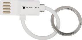 Ladekabel mit USB, USB-C, Lightning Anschluss aus Kunststoff Elfriede als Werbeartikel