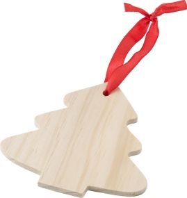 Weihnachtsbaumanhänger aus Holz Imani als Werbeartikel