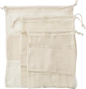 Set aus drei wiederverwendbaren Taschen aus Baumwollgewebe Adele als Werbeartikel