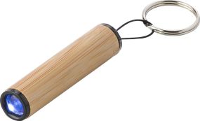 Mini-Taschenlampe aus Bambus mit Schlüsselanhänger Ilse als Werbeartikel