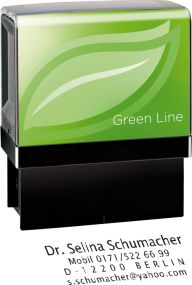 Stempelautomat " Green Line" - inkl. Werbedruck auf Einleger als Werbeartikel