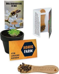 Bienenhelfer-Stick mit Samen - inkl. Werbedruck als Werbeartikel