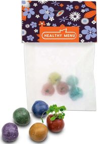 Bunte Mini Flower-Balls mit Samen - inkl. Werbedruck als Werbeartikel