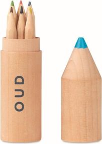 Holzbox mit 6 Stiften als Werbeartikel