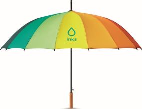 Regenschirm regenbogenfarbig als Werbeartikel