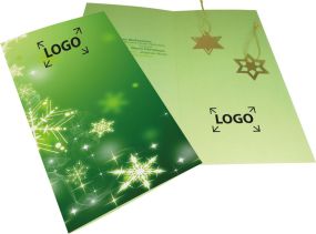 Weihnachtskarte Goldene Weihnachtsstimmung als Werbeartikel