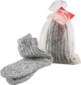 Mollig Socks im Organzasäckchen als Werbeartikel