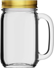 Trinkbecher Drinking Jar Country mit Deckel 48 cl als Werbeartikel