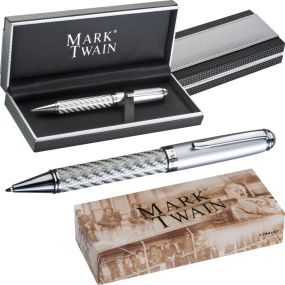 Mark Twain Kugelschreiber aus Metall als Werbeartikel