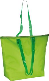 Kühl- und Strandtasche mit transparenten Henkeln als Werbeartikel