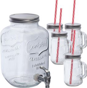 Set aus Getränkespender (4.000 ml) und 4 Glaskrügen (450 ml) als Werbeartikel