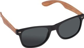 Sonnenbrille mit Bügeln in Bambusoptik, UV 400 Schutz als Werbeartikel