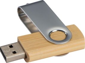 USB-Stick Twist aus Bambus, Walnuss oder Ahorn als Werbeartikel