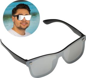 Sonnenbrille mit verspiegelten Gläsern als Werbeartikel