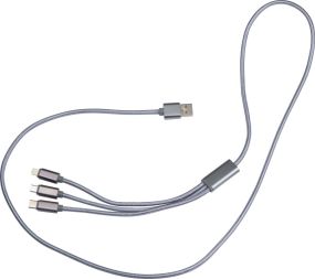 4in1 Extralanges Ladekabel, USB, Micro USB, C-Type und IOS als Werbeartikel
