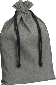 Tasche aus recycelter Baumwolle mit Kordel als Werbeartikel