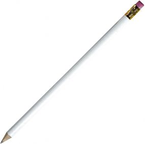 Bleistift White mit Radiergummi als Werbeartikel