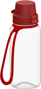 Trinkflasche School klar-transparent inkl. Strap 0,4 l als Werbeartikel