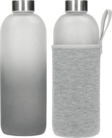 Glasflasche mit Hülle Iced 1,0 l als Werbeartikel