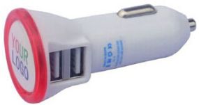 Kfz Ladegerät zwei Ausgänge Dual USB Car Charger 2,1 A als Werbeartikel