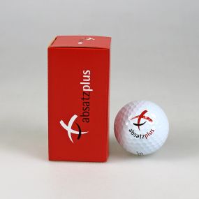 2er Golfball Verpackung, außen individuell gestaltet als Werbeartikel