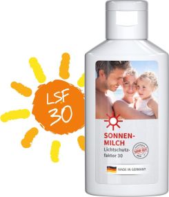 Sonnenmilch LSF 30, 50 ml, Body Label als Werbeartikel