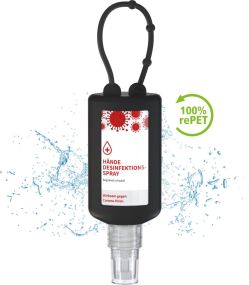 Hände-Desinfektionsspray, 50 ml Bumper, Body Label als Werbeartikel