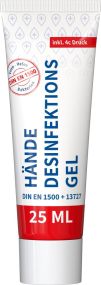 Hände-Desinfektionsgel, 25 ml Tube als Werbeartikel