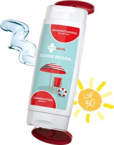 DuoPack Sonnenmilch LSF 30 (sens.) + Hände-Desinfektionsgel (2 x 50 ml) als Werbeartikel