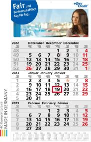 3-Monatswandkalender Primus 3 Post A als Werbeartikel
