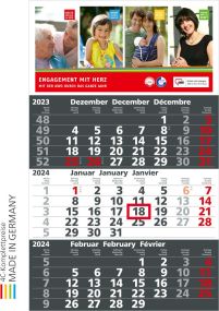 3-Monatswandkalender Solid 3 als Werbeartikel