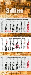 3-Monatswandkalender Maxi Wire-O 3 als Werbeartikel