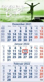 3 Monats DIN A3 Kalender Trinus B, inkl. Werbedruck