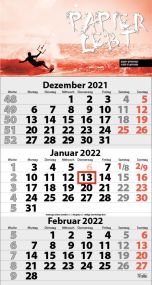 3-Monats DIN A3 Kalender Trinus G, inkl. Druck als Werbeartikel