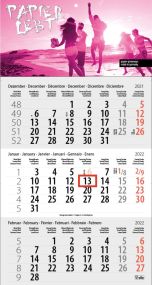 3 Monats DIN A3 Kalender Trinus Euro, inkl. Werbedruck als Werbeartikel