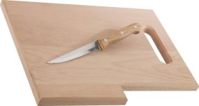 Holzbrett mit Messer Lizzano als Werbeartikel