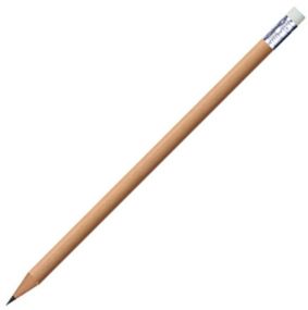 Bleistift mit Radiergummi und Kapsel, lang als Werbeartikel