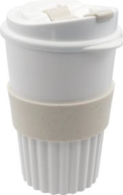 BIO-Kaffeebecher to go 350 ml mit Soft-Manschette als Werbeartikel