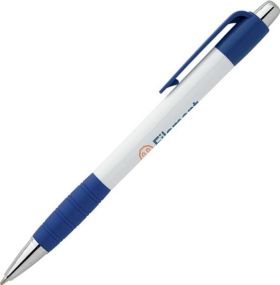 BIC® White Striped Grip Kugelschreiber als Werbeartikel