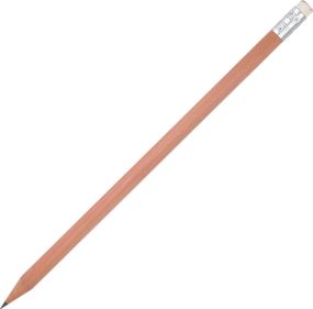 Bleistift rund, natur - mit Radiergummi als Werbeartikel