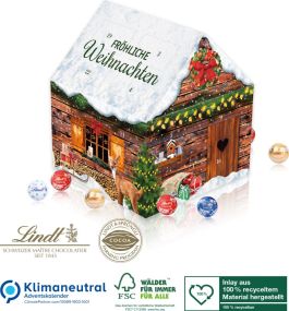 Adventskalender Lindt Weihnachtshaus als Werbeartikel