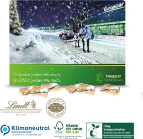 Wand-Adventskalender Lindt Select Edition, Kompostierbares Inlay als Werbeartikel