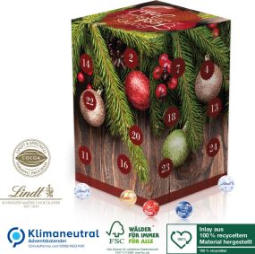 Adventskalender Cube XL Lindt, Recycling-Inlay als Werbeartikel