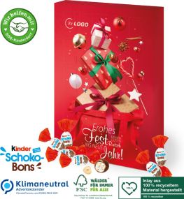 Adventskalender Kinder® Schoko-Bons, Recycling-Inlay als Werbeartikel