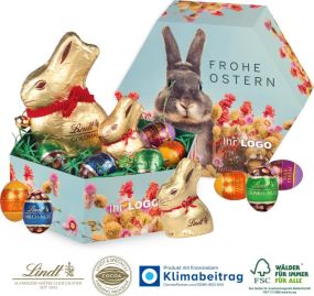 Großes Premium-Osternest mit Schokolade von Lindt als Werbeartikel