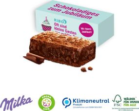 Milka Mini Schoko-Kuchen Choco Brownie, Klimaneutral, FSC® als Werbeartikel