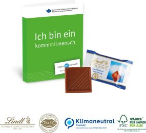 Werbe-Klappkarte mit Lindt Excellence Schokotäfelchen als Werbeartikel